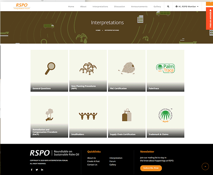 Digital asset library with categorised documents and downloads