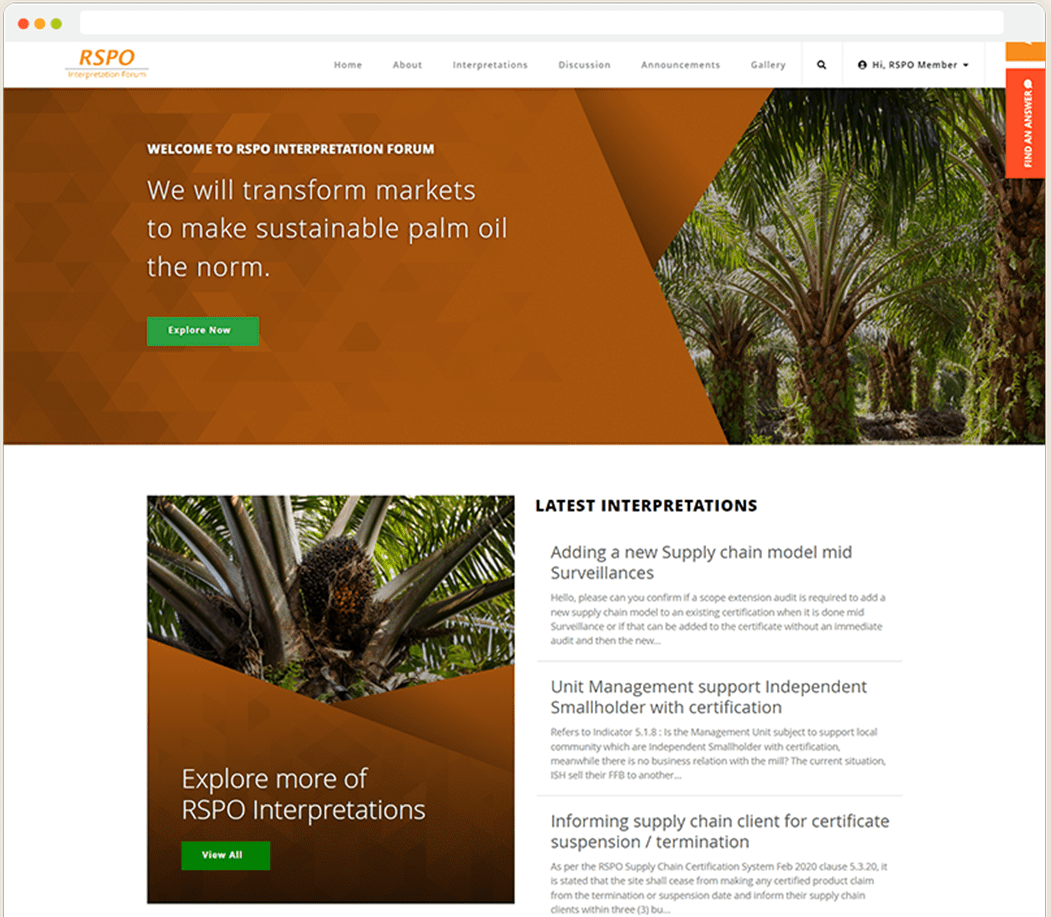 Public-facing association website with member area